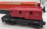Lionel 6560-25 Postwar Red BUCYRUS ERIE Crane Car O Scale Used Excellent Damaged Box as is