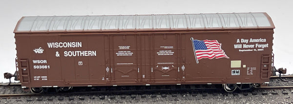 Athearn 96922 HO WSOR/Never Forget RTR 50' Double Door Plug Boxcar #503801 9/11 2001 tribute patriotic HO SCALE Like New