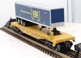 MTH 30-4233B CSX Flat Car w/ 40 ft. trailer O Scale Like New