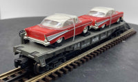 MTH Railking 30-7610 MTH w/57 Chevys RailKing Flat Car O SCALE Used Excellent