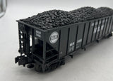 MTH Premier 11465NW Norfolk Western N&W 4 Bay hopper car w/ coal load O SCALE  Used Excellent No Box