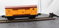 MTH Tinplate 10-3003 800 Series Box Car - Orange/Brown . O SCALE Like New Damaged Box