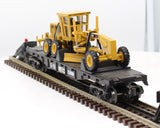 MTH Railking 30-7673 Caterpillar Flat Car - CAT w/Road Grader #252000 O SCALE Used Excellent