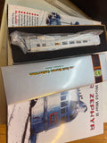 Con-Cor 001-008724 CHICAGO BURLINGTON & QUINCY Post WWII Pioneer Zephyr Diesel Train Set AND 0001-008723 4th Add On Car HO Scale Like New