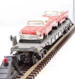MTH 30-7610 MTH w/57 Chevys Flat Car RailKing O Scale Used