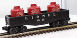 Lionel 6112-1 Post War Celebration black gondola with 3 Red Cannisters (reproduction ) O SCALE Like New