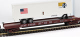 MTH 20-98117 Sante-Fe Flat Car W/40' Trailer O SCALE Like New