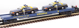 MTH 20-98548 Flat Car with 2 West Virginia State Police Cars Scale O SCALE Used No Box