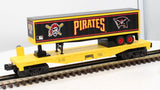 MTH Railking 30-76216 Pittsburgh Pirates Flat Car w/trailer O SCALE Like New