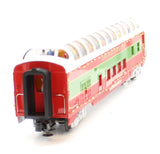 MTH Railking 30-68135 Christmas 60' Streamlined Full-Length Vista Dome Car w/LED Lights O SCALE Like New