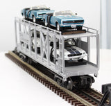 MTH Railking 30-7666 Auto Transportation Auto Carrier Flat Car w/Ertlr 1967 Camaro SS and 1967 Shelby O SCALE Like New