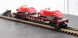 MTH Railking 30-76380 Pennsylvania RailKing Flat Car w/(2) '37 Ford V8 Convertibles O SCALE Used Excellent
