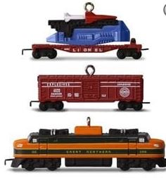 Hallmark Ornament 2016 Lionel Great Northern Freight set MINIATURE