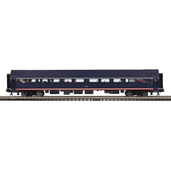 Atlas 3007091-1 Amtrak Midnight Blue 50th Dark Blue/Red/White/Yellow 3 rail - O Premier Amfleet Passenger Car o SCALE NEW