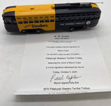 MTH Railking 30-2586-1 Pittsburgh Steelers Terrible Trolley PCC Electric Street Car With Proto-Sound 2.0 SIGNED by Myron Cope O SCALE Like New limited