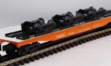 K-Line K691-8011 Timken Bulkhead flat Car with Wheel Load O SCALE Like New