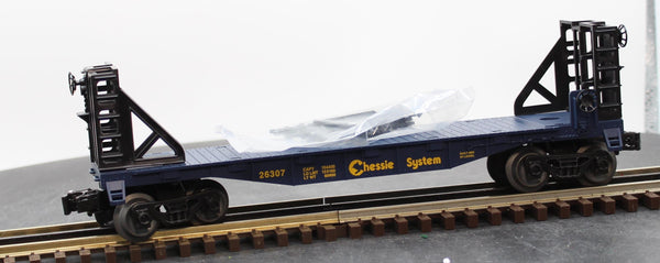 Lionel 6-26307 Chessie System O27 Flat Car w/Bulkheads O SCALE Like New
