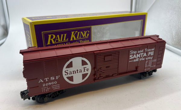 MTH Railking Santa Fe Box Car 20860 mt-7403 O SCALE Like New