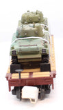 MTH Premier 20-98639 Santa Fe Flat Car w(2) Sherman Tanks O SCALE Like New Damaged Box