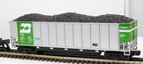 MTH Premier 20-9701 Burlington Northern Coalporter Hopper Car Heavy ABS Plastic Shell Sprung Die-Cast Trucks O SCALE Like New