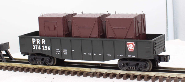 MTH 30-4136B PRR PENNSYLVANIA GONDOLA W/LCL CONTAINERS CAR RAIL KING O