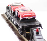 MTH RailKing 30-7624 Auto Transport Flat Car O SCALE Like New