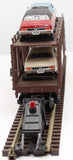 MTH Railking 30-7638 Auto Transportation Auto Carrier Flat Car '67 Pontiac Firebird 400 - Turquoise Blue, Gold '70 Chevy Nova SS - Red, Beige O SCALE Like New