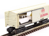 K-Line K-5713 Erie Lackawanna Box Car With 2 Autos O SCALE Used Damaged Box