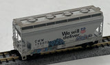 Micro-Trains MTL 92130 Union Pacific / Chicago & North Western 2-Bay Covered Hopper 175072 w graffiti N SCALE Like New