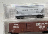 MICRO TRAINS 92120 37030 SOUTHERN SET OF 2 FREIGHT CARS N SCALE  Like New