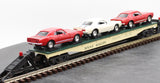 K-Line k691-1051 BNSF Scale Flat w/3 die cast 67 Chevy Camaros O SCALE Used Excellent