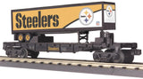 MTH Railking 30-76206 NFL - Pittsburgh Steelers Flat Car w/40' Trailer O SCALE Like New