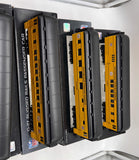 MTH 33-6239, 33-6240, 33-6241, 33-6242 Pittsburgh Steelers Passenger Car Set (Set of 4) O Scale Like New