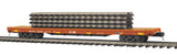 MTH Premier 20-95147 Norfolk Southern 60' Flat Car w(4) ScaleTrax 10" Straights O SCALE Like New Damaged Box