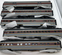 MTH Premier 20-6581 Erie Lackawanna 5-Car 70' Streamlined Passenger Set Ribbed Sided O SCALE Like New