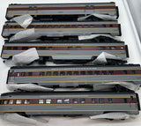 MTH Premier 20-6581 Erie Lackawanna 5-Car 70' Streamlined Passenger Set Ribbed Sided O SCALE Like New