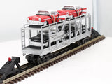 MTH Railking 30-7656 Auto Transportation Auto Carrier Flat Car - Black & Red  '57 Chevys O SCALE Like New