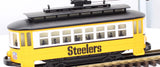 MTH Railking 30-2581 NFL - Pittsburgh Steelers Bump-n-Go Trolley O SCALE Like New
