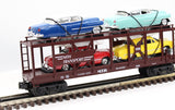 MTH Railking 30-7628 Auto Transportation Auto Carrier Flat Car W/4 cars #4952 O SCALE Like New