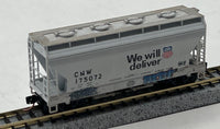 Micro-Trains MTL 92130 Union Pacific / Chicago & North Western 2-Bay Covered Hopper 175072 w graffiti N SCALE Like New