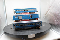 MTH Tinplate 11-80025 Blue/Silver Lionel Corporation Tinplate 3-Car No. 1695 Passenger Set . O SCALE Like New