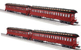 Lionel 2227090 Boston & Maine B&M Woodside Passenger Car Set 1 AND 2227100 Passenger Set 2 (Set of 4 cars) O Scale NEW