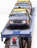 MTH 20-98548 Flat Car with 2 West Virginia State Police Cars Scale O SCALE Used No Box