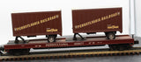 MTH Premier 20-98104 Pennsylvania Flat Car with 2 Trailers O SCALE Used Excellent