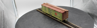 Atlas 6700 Custom Painted Oppenheimer Sausage Casings Steam Era Classics Woodside Reefer Car O Scale WEATHERED AS IS Used Excellent