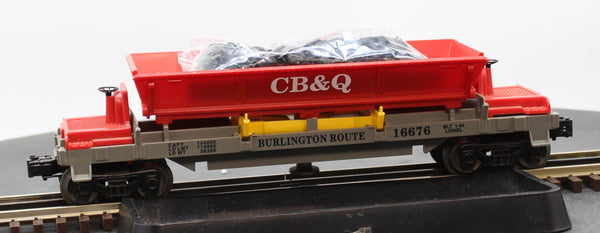 Lionel 6-16676 Chicago Burlington & Quincy Operating Coal Dump Car O SCALE Used Damaged Box