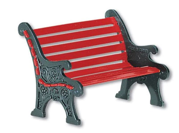 Department 56 56.56445 Red Wrought Iron Park Bench-- Village Accessories