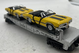 MTH Railking 30-7693 Auto Transportation Flat Car w/ 2 Ertl Cutless Olds 1970s  O SCALE Used Excellent