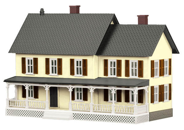 MTH Railking 30-90330 Tan w/Dk. Brown Shutters house O SCALE Like New
