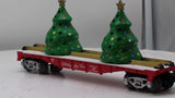 Lionel 2128060 Christmas Tree Flatcar w Blinking Lights O SCALE Like New